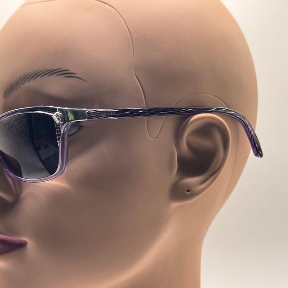 Vintage NOS Y2K Designer Cat Eye Purple Versace Eyeglasses with New Sun Lenses main image 12